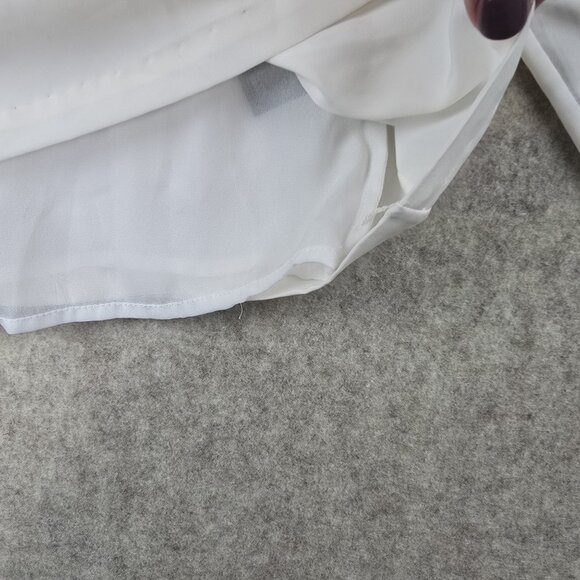 Ralph Lauren Womens White Long Sleeve Blouse Size 6 Polyester - Picture 6 of 9